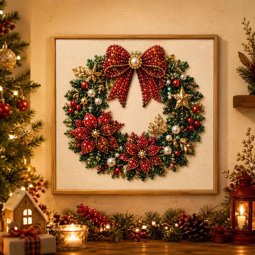 Yulecraft - Weihnachtliches Perlen-Diamantbild zum Selbermachen