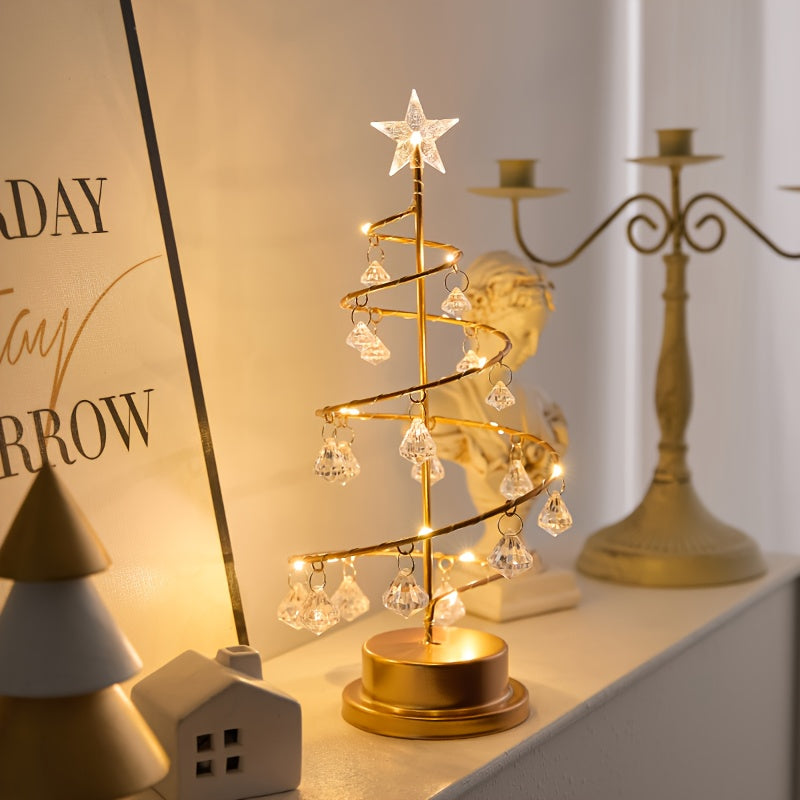 Twinkspire - Beleuchteter Deko-Baum in Spiralform mit Kristallanhängern