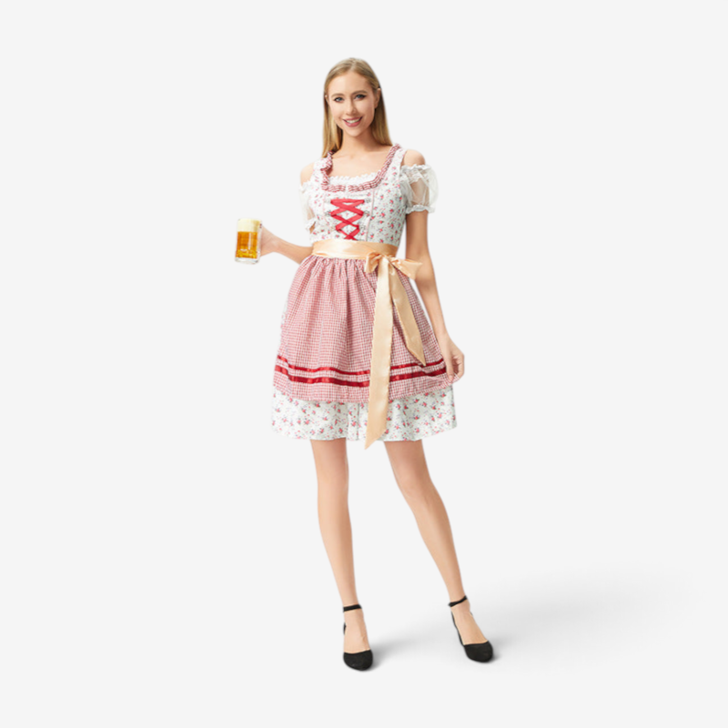 Satinora - Dirndl Damen mit Geschnürtes Mieder