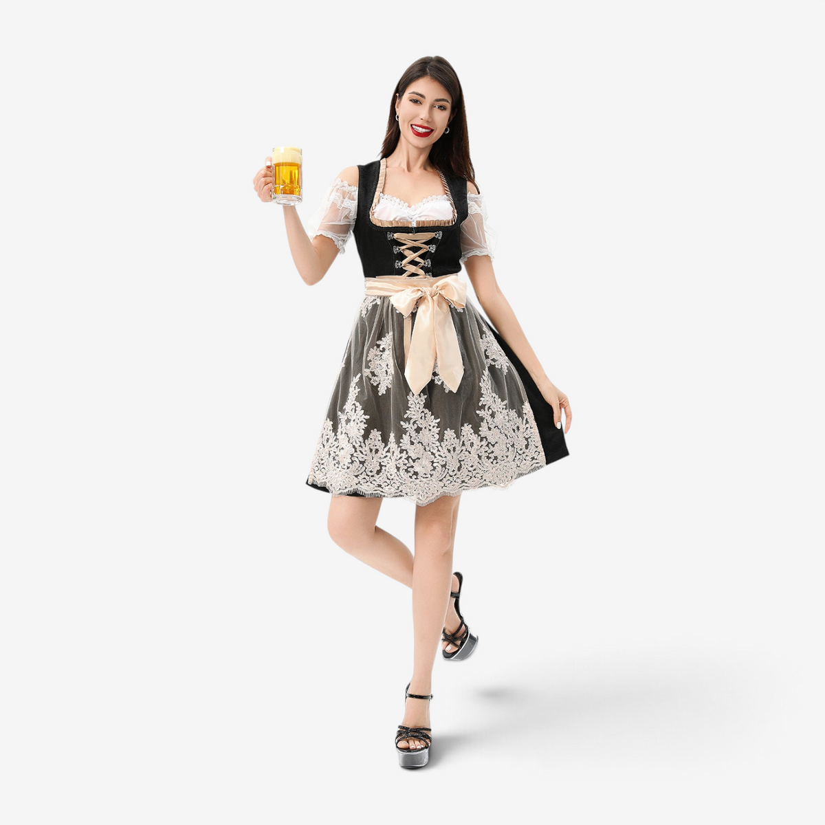 Damen-Dirndlkleid mit Spitzenüberrock