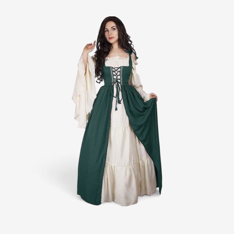 Damenkleid im historischen Stil mit V-Ausschnitt