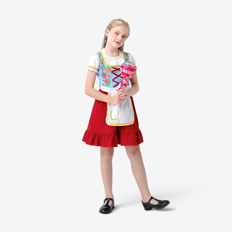 Damen-Trachtenkleid mit Schnürmieder und abnehmbarer Schürze
