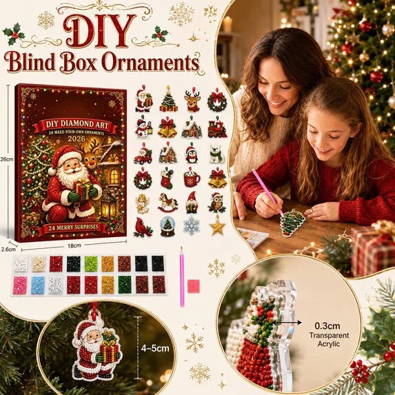 Diamond-Painting-Adventskalender mit 24 Mini-Anhängern