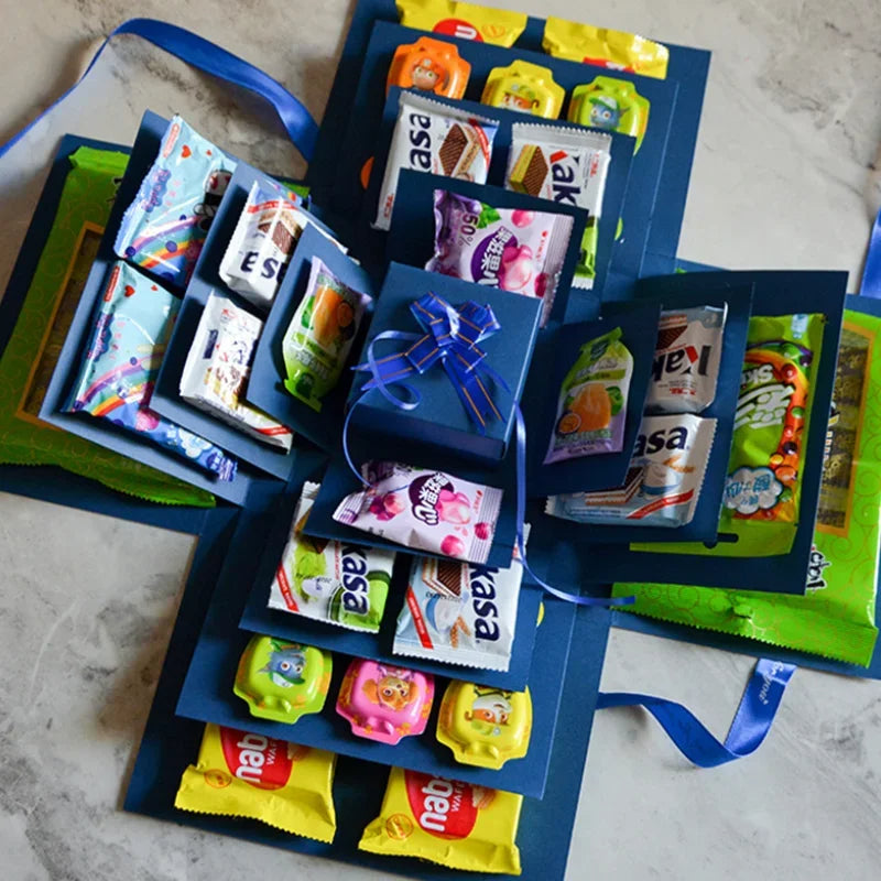 Unboxora - Überraschungs-Explosionsbox mit personalisierbaren Schichten