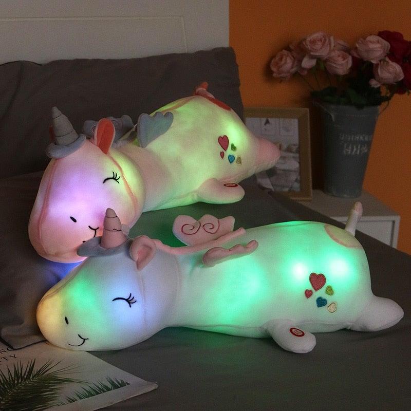 Leuchtendes Einhorn Plüschtier mit LED Nachtlicht