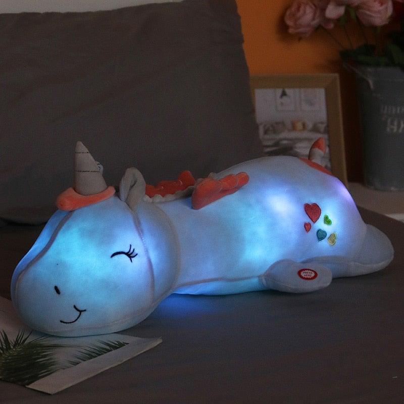 Leuchtendes Einhorn Plüschtier mit LED Nachtlicht