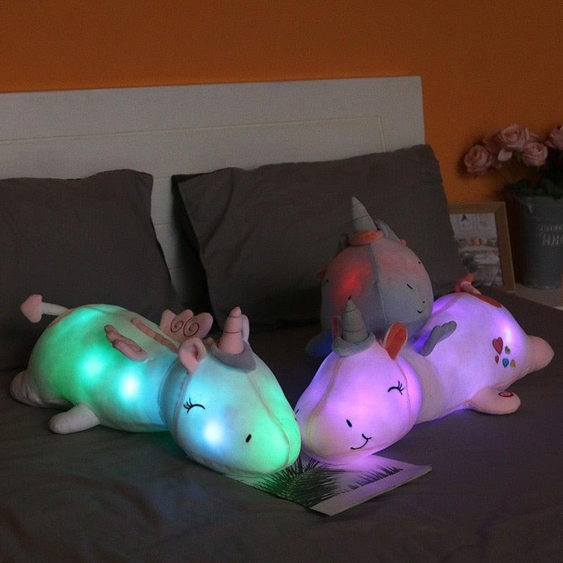 Leuchtendes Einhorn Plüschtier mit LED Nachtlicht