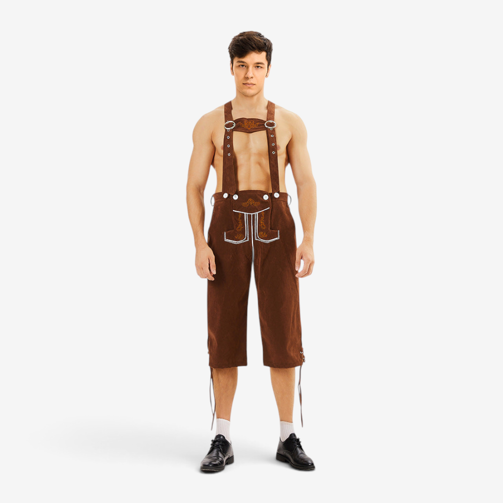 Knielange Herren-Trachtenhose mit Stickereien