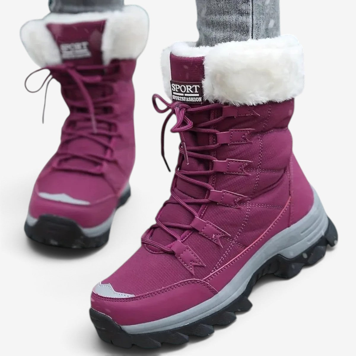 Solelyn - Damen-Winterstiefel mit Profilsohle