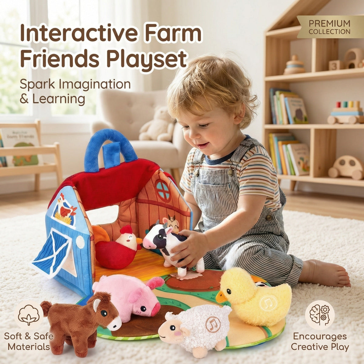 Cuddlemoo - Interaktives Plüsch-Bauernhoftier-Set mit Geräuschen