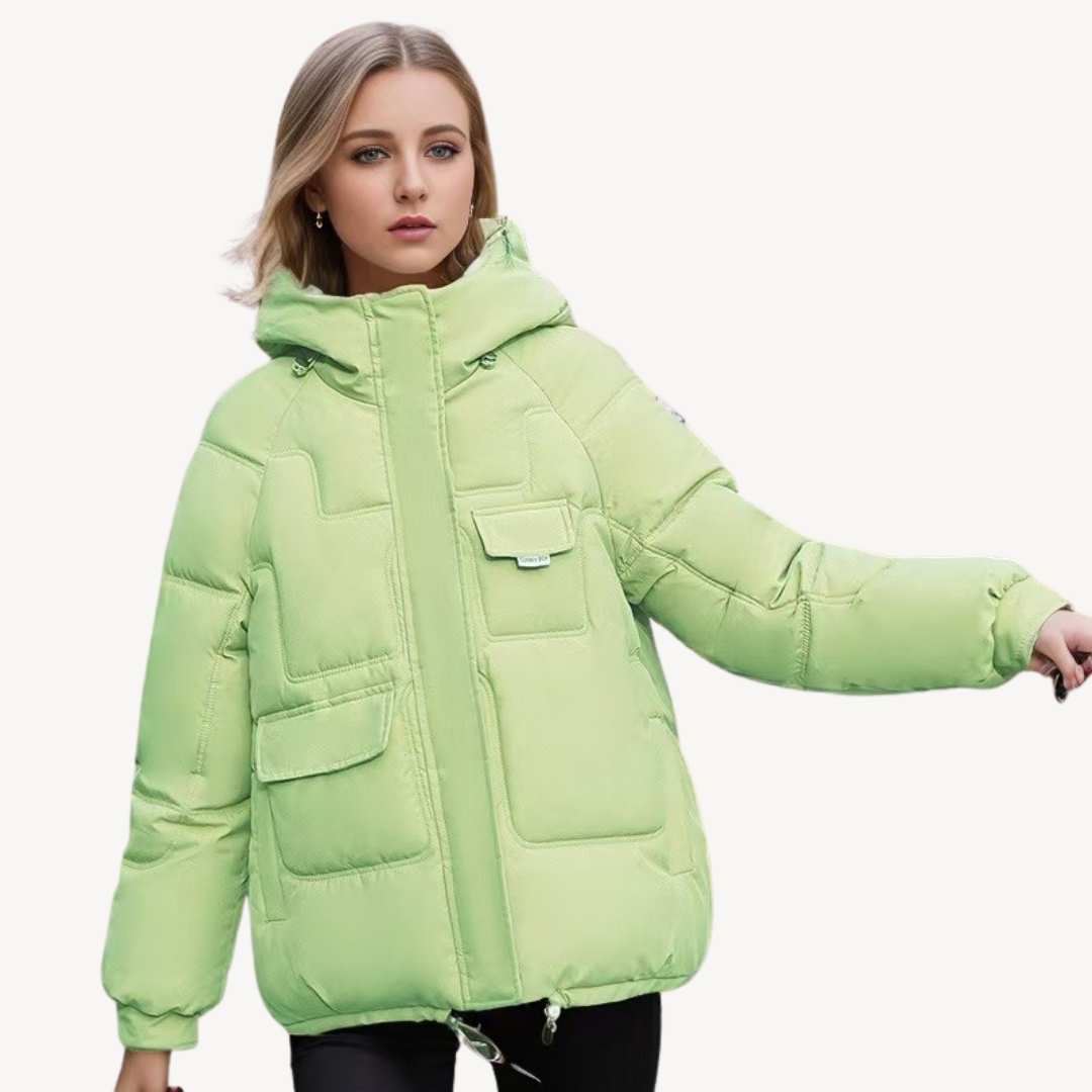 Hoodlayer - Damen Winterjacke mit Kapuze und verstellbarem Saum