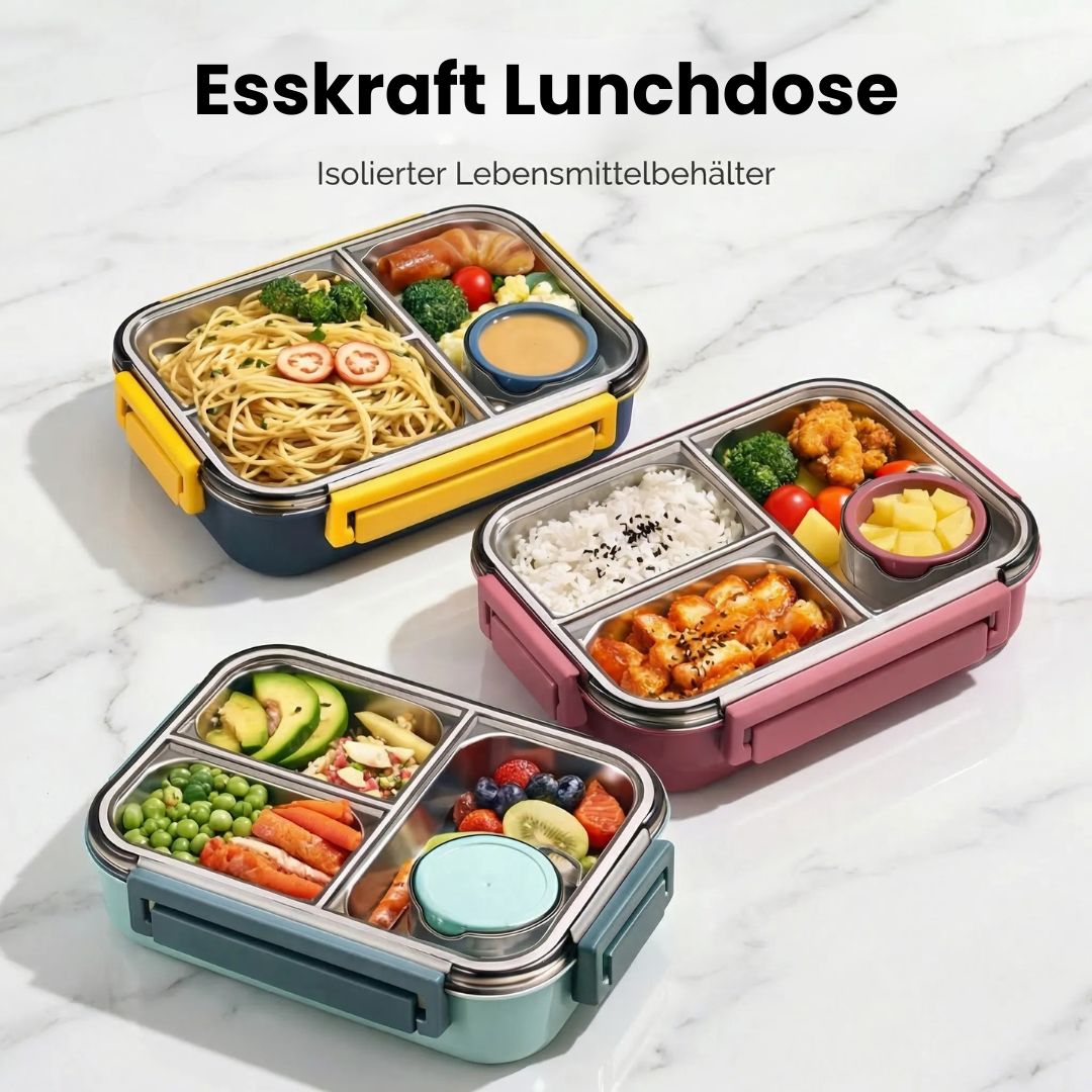 Mealvault - Thermobehälter für Essen mit Edelstahlfächern
