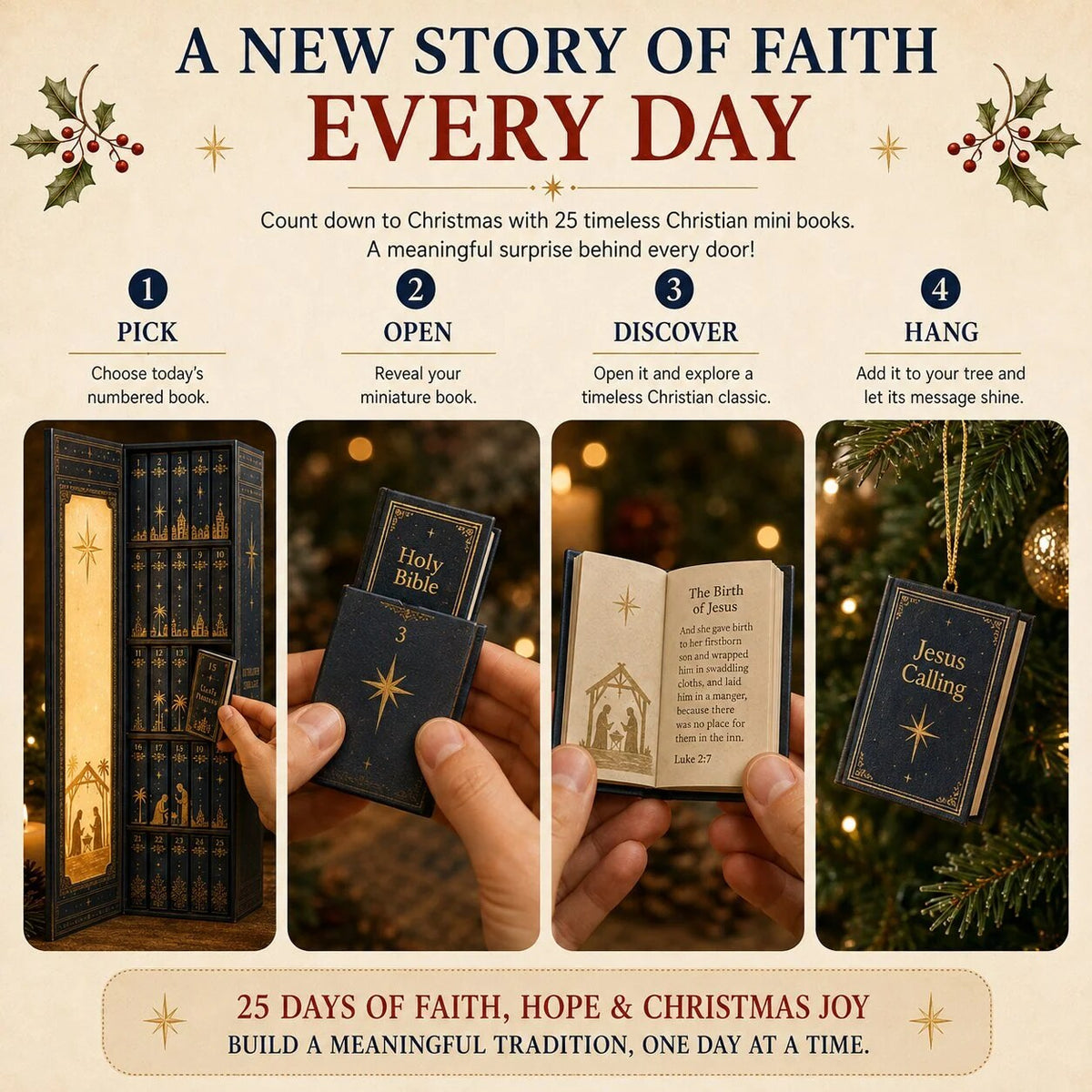 Mini-Buch-Adventskalender mit christlichen Geschichten