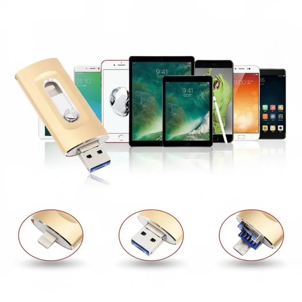 FlashLink – 3-in-1 USB-Stick für iPhone, Android & PC