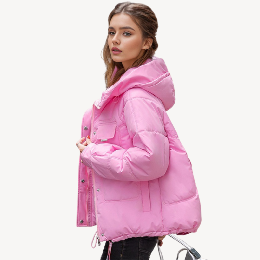 Hoodlayer - Damen Winterjacke mit Kapuze und verstellbarem Saum