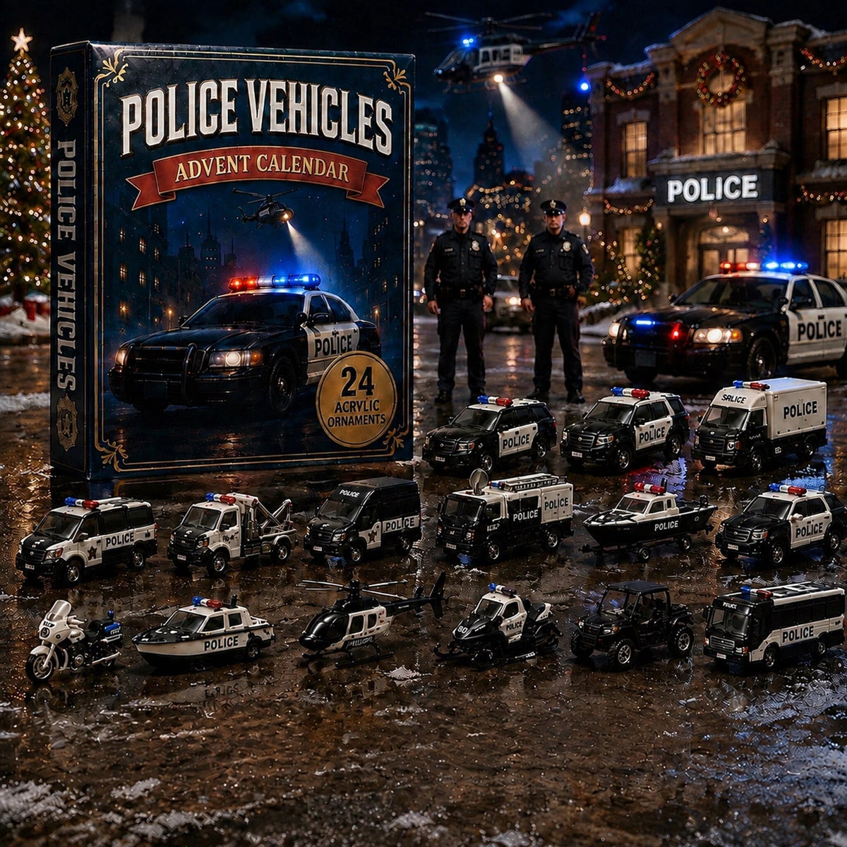 Polizei-Adventskalender mit 24 Einsatzfahrzeugen