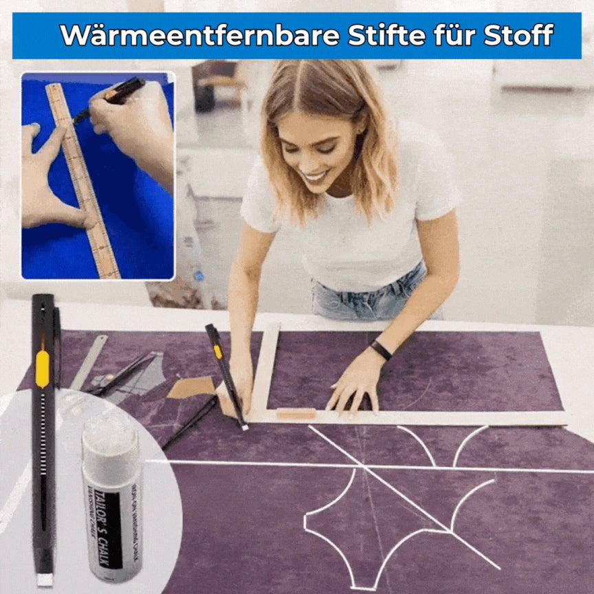 Erasevia - Wärmeentfernbarer Stoffmarker für Nähen und kreative Textilarbeiten