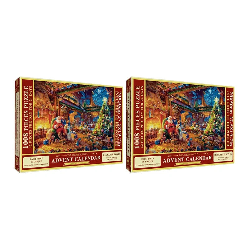 Puzzvent - Puzzle-Adventskalender mit 24 Boxen und 1008 Teilen