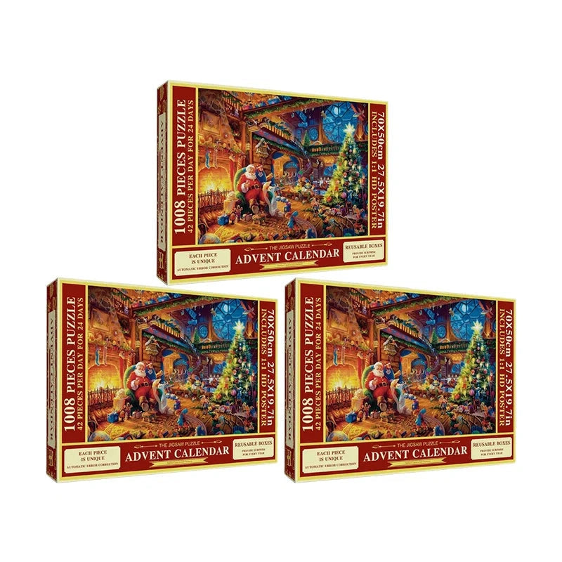 Puzzvent - Puzzle-Adventskalender mit 24 Boxen und 1008 Teilen