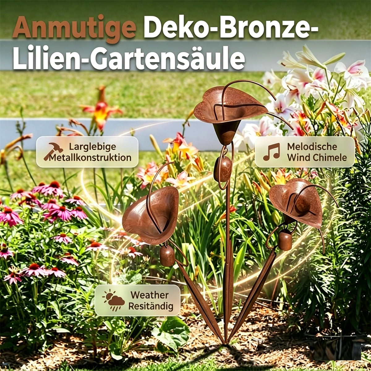Bellisom - Gartenstecker mit Calla-Lilien und hängenden Glocken