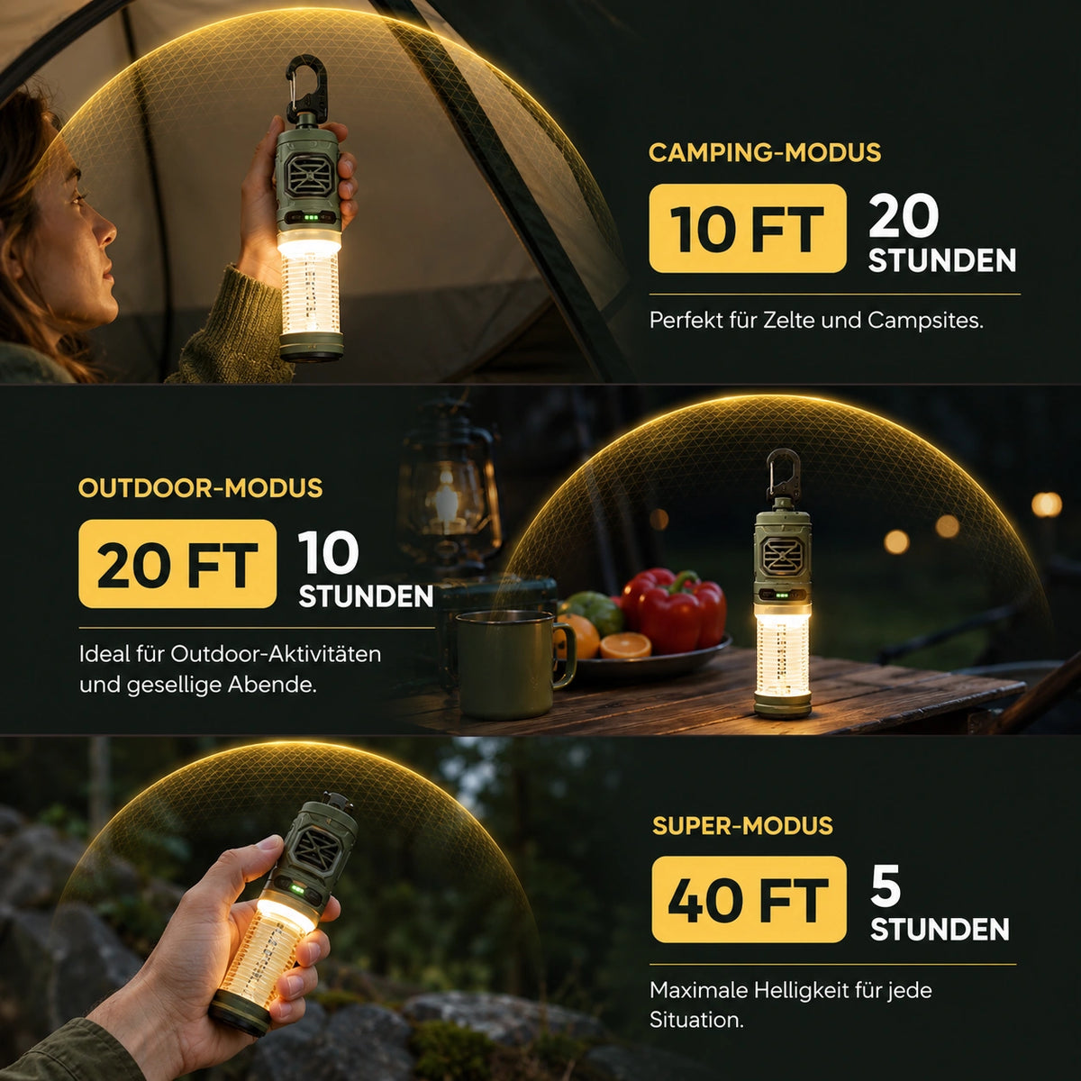 Campora - 2-in-1-Mückenabwehrgerät mit LED-Licht für Outdoor und Camping