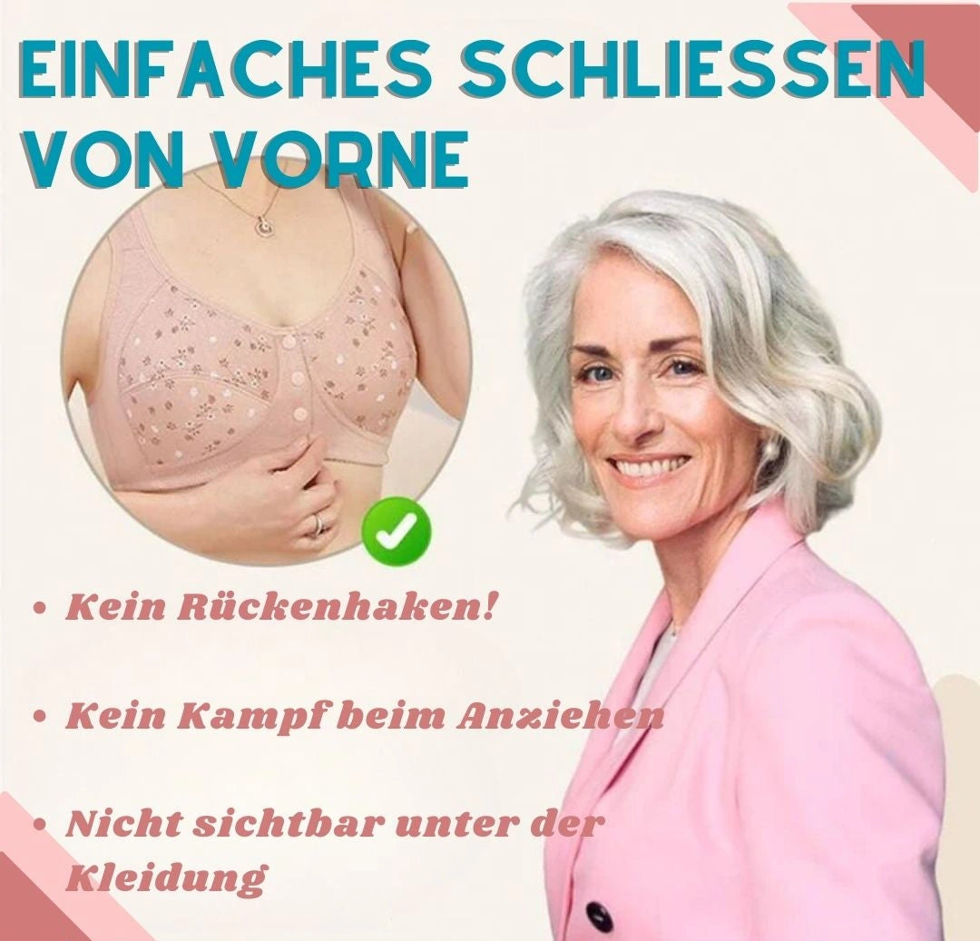 Elastara - Damen-BH mit Vorderverschluss und bügellosem Design