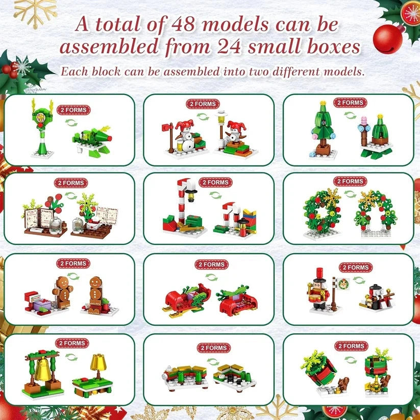 Brickmas - Adventskalender mit 24 Mini-Bausets für die Weihnachtszeit