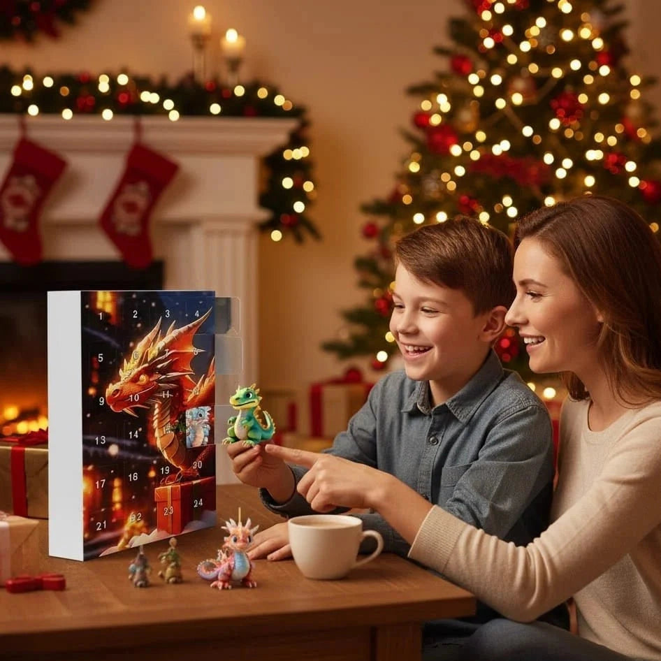 Yuldragon - Adventskalender mit 24 Drachenanhängern in verschiedenen Designs