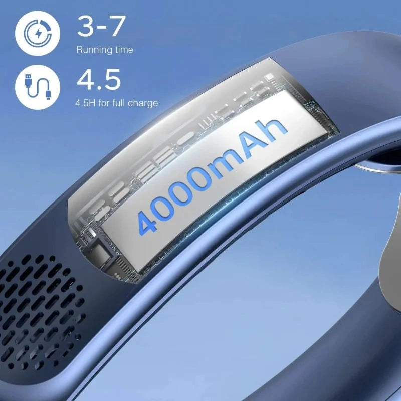 Airspire - Nackenventilator mit 3 Geschwindigkeitsstufen und LED-Anzeige