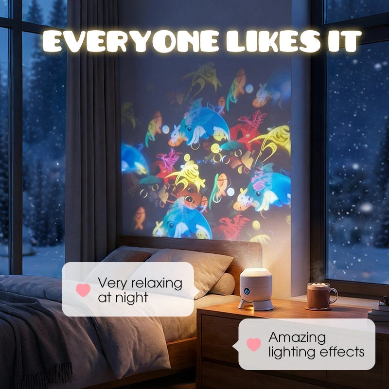 Glimora - LED-Projektorlampe mit bewegten Wellenmustern für Innenräume