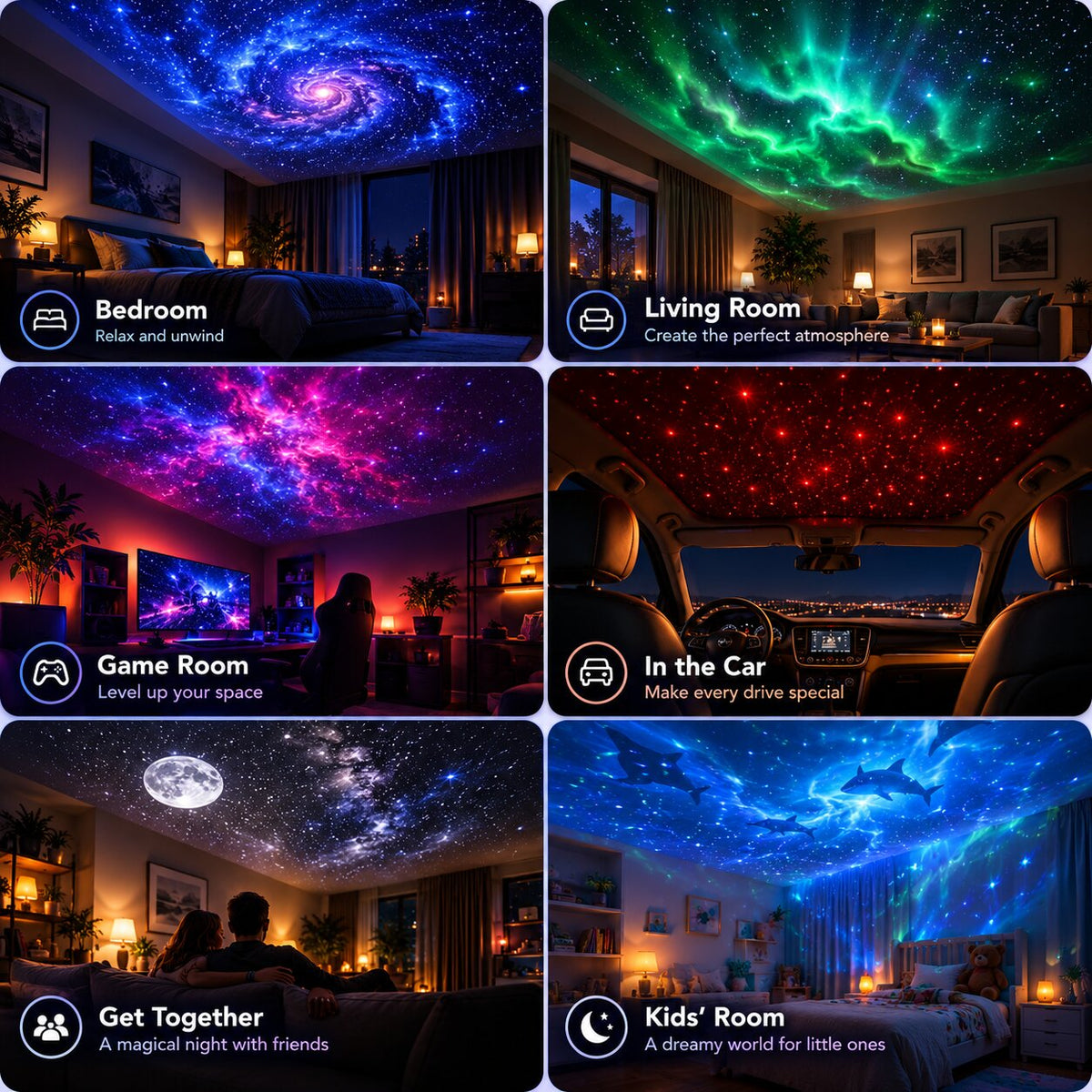 Orbitara - Sternenhimmel-Projektor mit austauschbaren Motiven