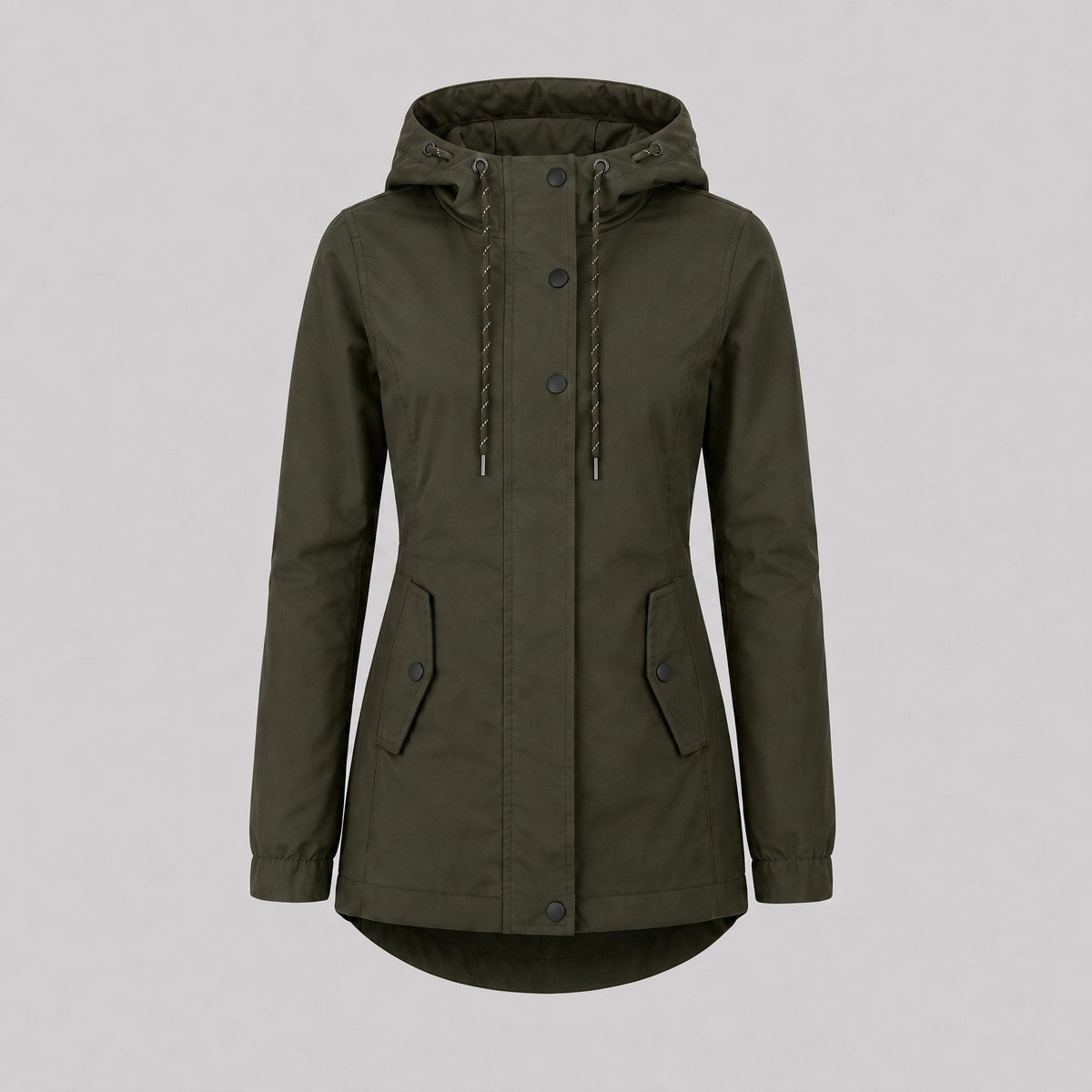Utility - Damen-Kapuzenjacke mit Druckknopf-Taschen