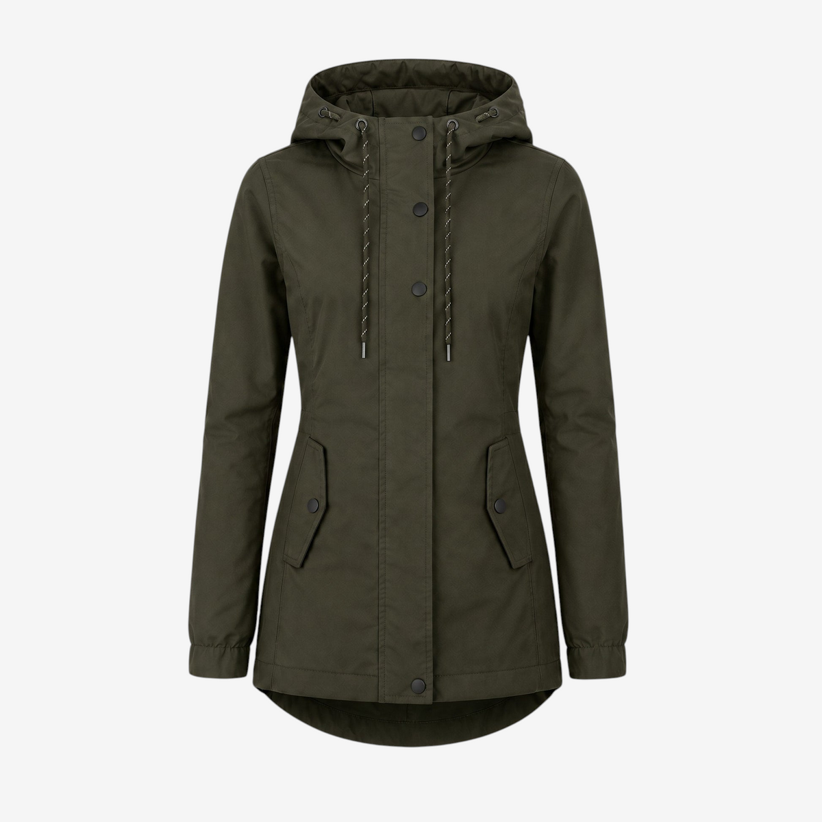 Utility - Damen-Kapuzenjacke mit Druckknopf-Taschen