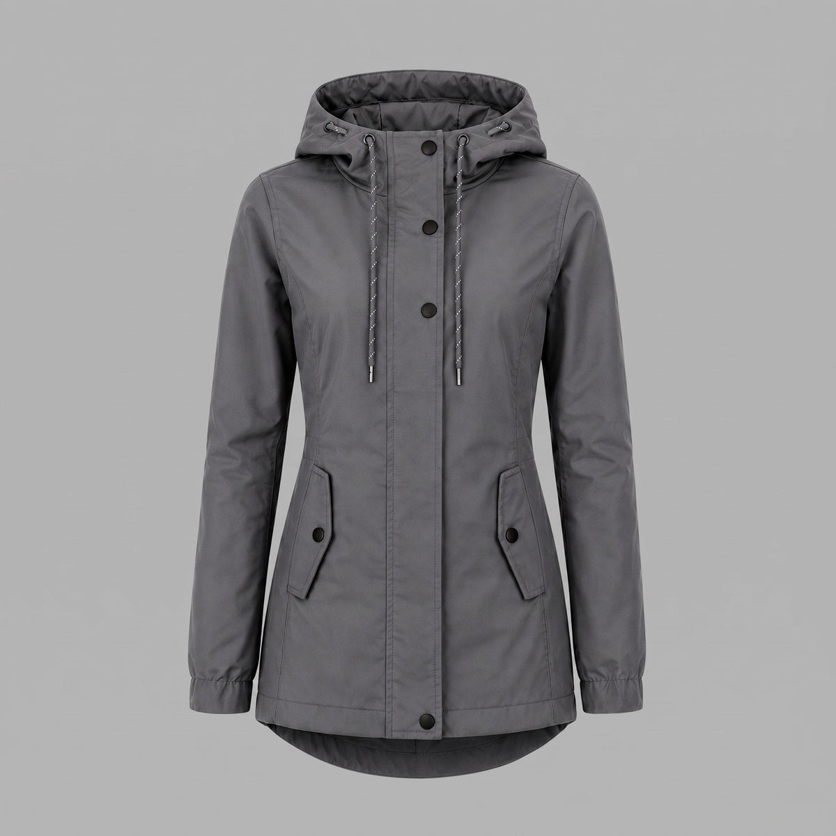 Utility - Damen-Kapuzenjacke mit Druckknopf-Taschen