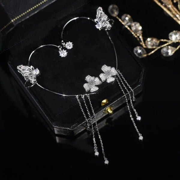 Flutter - Damen-Ohrringe mit Schmetterlingsmotiv und Zirkonia