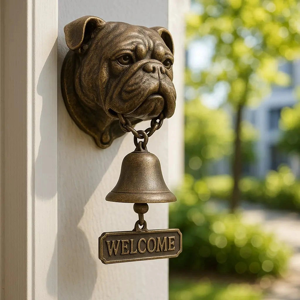 Bellhound - Wandglocke mit Hundemotiv für Eingangsbereich und Garten