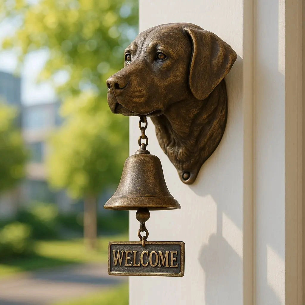 Bellhound - Wandglocke mit Hundemotiv für Eingangsbereich und Garten
