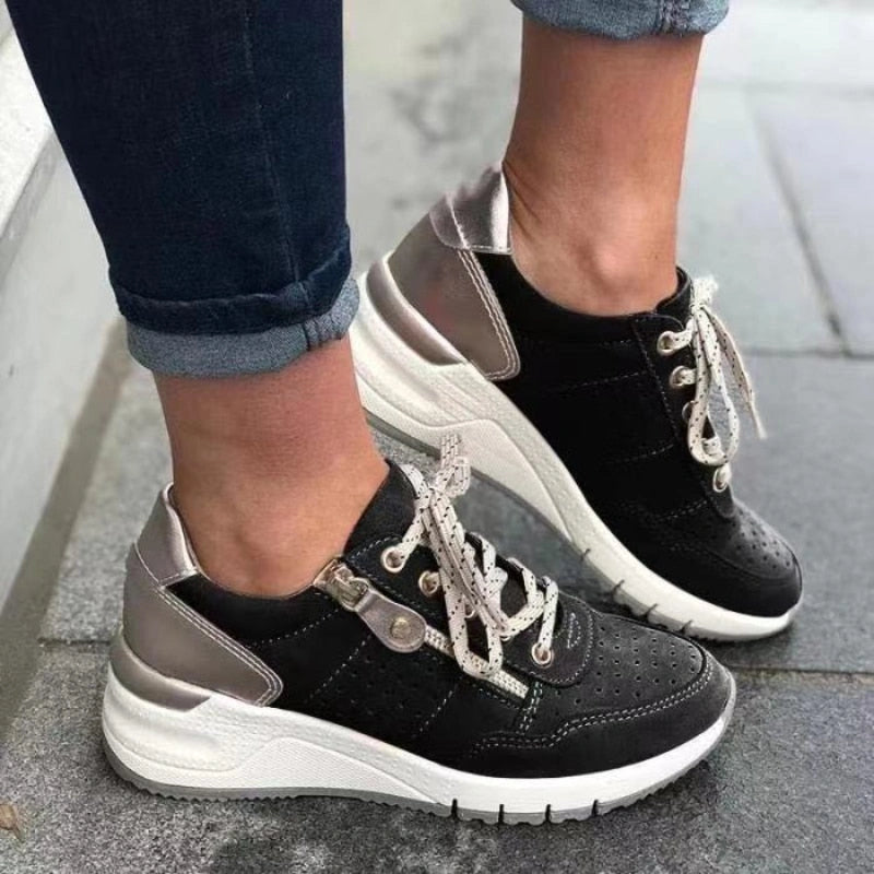 Ergo - Damen-Sneaker mit breiter Zehenbox und Schnürung