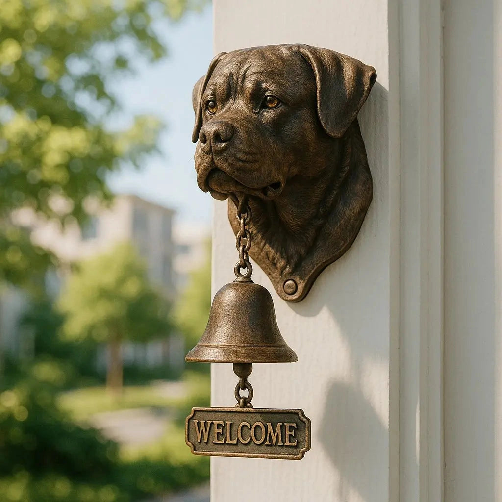 Bellhound - Wandglocke mit Hundemotiv für Eingangsbereich und Garten