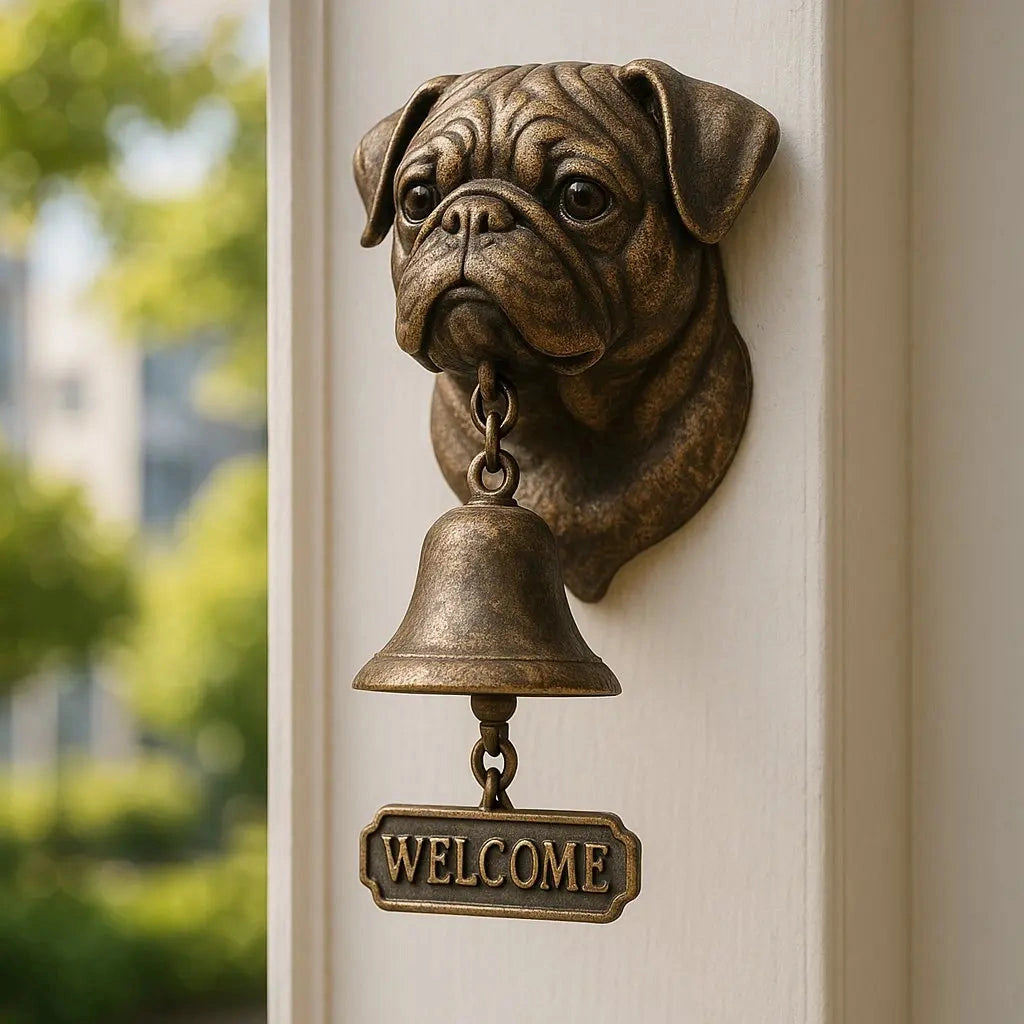 Bellhound - Wandglocke mit Hundemotiv für Eingangsbereich und Garten