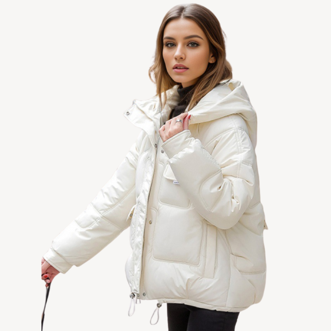 Hoodlayer - Damen Winterjacke mit Kapuze und verstellbarem Saum