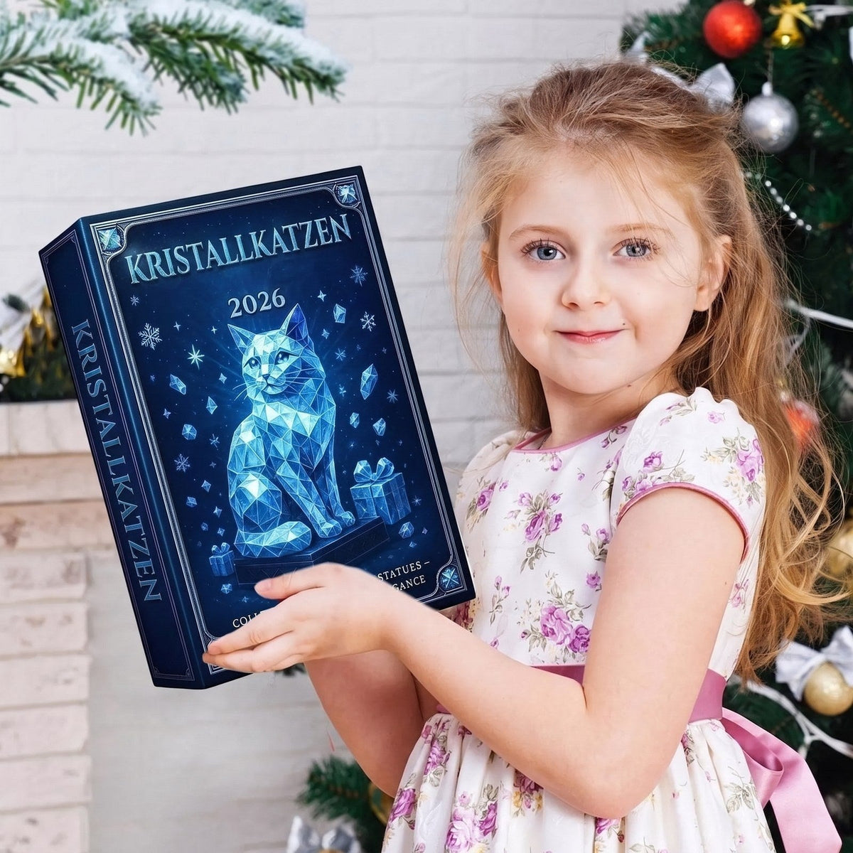 Clawmas - Adventskalender mit Katzenfiguren aus Acryl in Kristalloptik