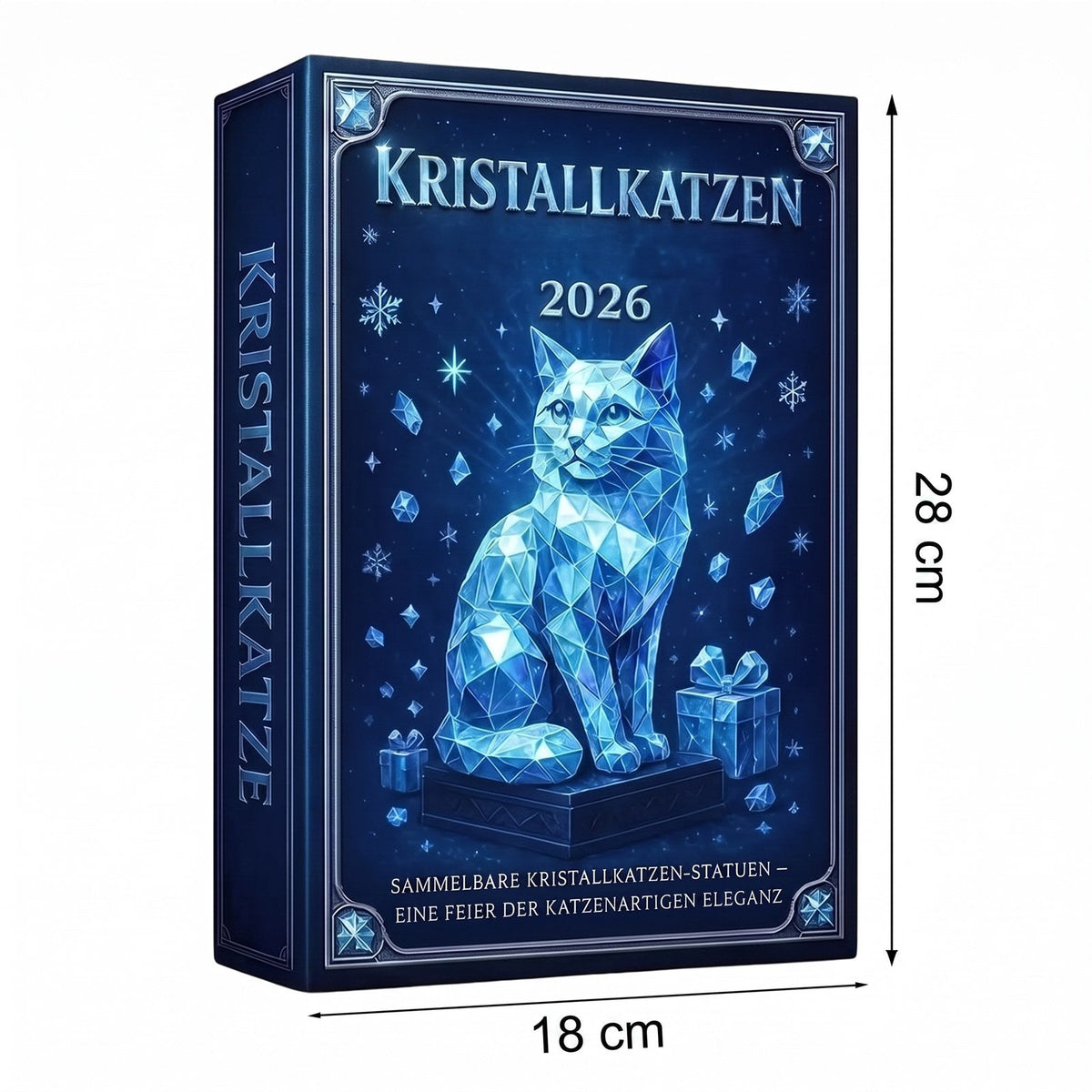 Clawmas - Adventskalender mit Katzenfiguren aus Acryl in Kristalloptik